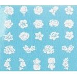 3D Waterdecals White Flowers 3016