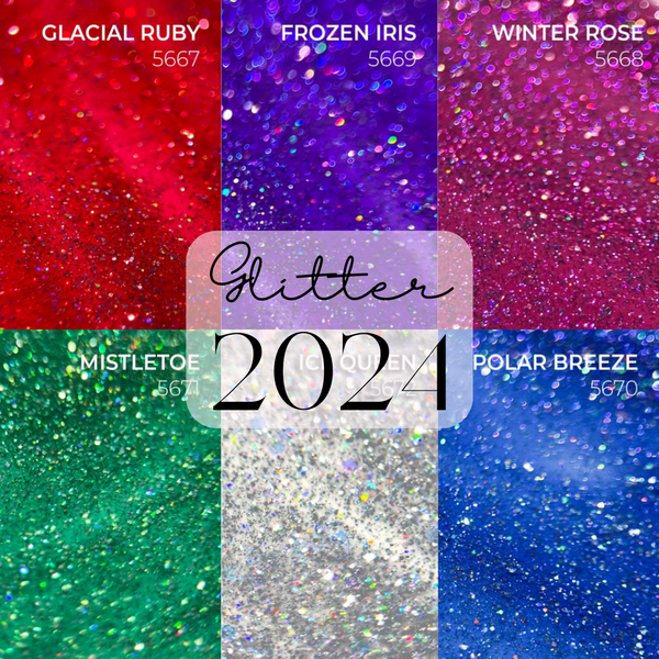 Glitter Collection 2024 6 x 15 ml + värimallitikut kaupan päälle